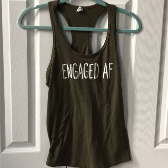Engaged af army green racerback tank - S - Picture 1 of 5